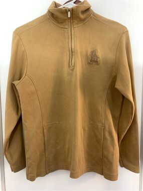 Vintage Fairway Greene Men's Zip-Up Pullover Sweater in Tan